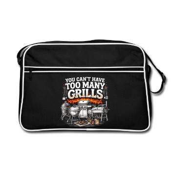 BBQ Humor Grill Master Dad-Geschenk - Retro Tasche - Schwarz/Weiß - Vorne