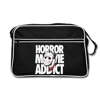 Design des fans de Horror Movie Addict Slasher - Sac Retro - noir/blanc - Devant
