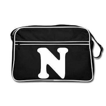 Large N Style Print | Letter N | N Logo - Retro Bag - black/white - Front