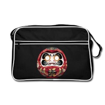 Cercle floral style Daruma Festival Daruma Origami - Sac Retro - noir/blanc - Devant