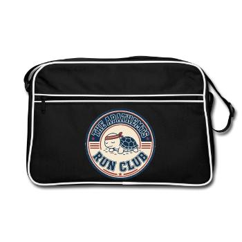 Apathhetic Turtle Run Club - Retro Tasche - Schwarz/Weiß - Vorne