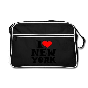 New York - J'aime New York - J'adore New York - Sac Retro - noir/blanc - Devant