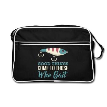 Predator fishing saying - sport fisherman - wobbler - Retro Bag - black/white - Front
