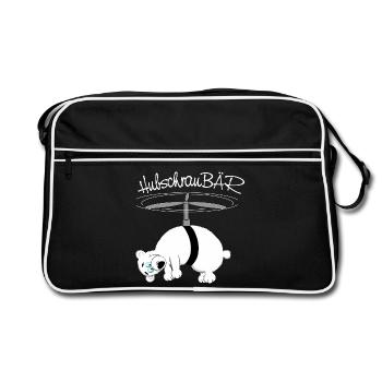 hearty, droll bear - Retro Bag - black/white - Front