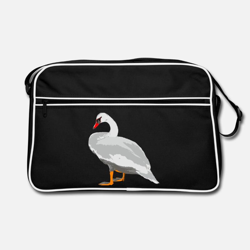 schwan vogel wasser Retro Tasche