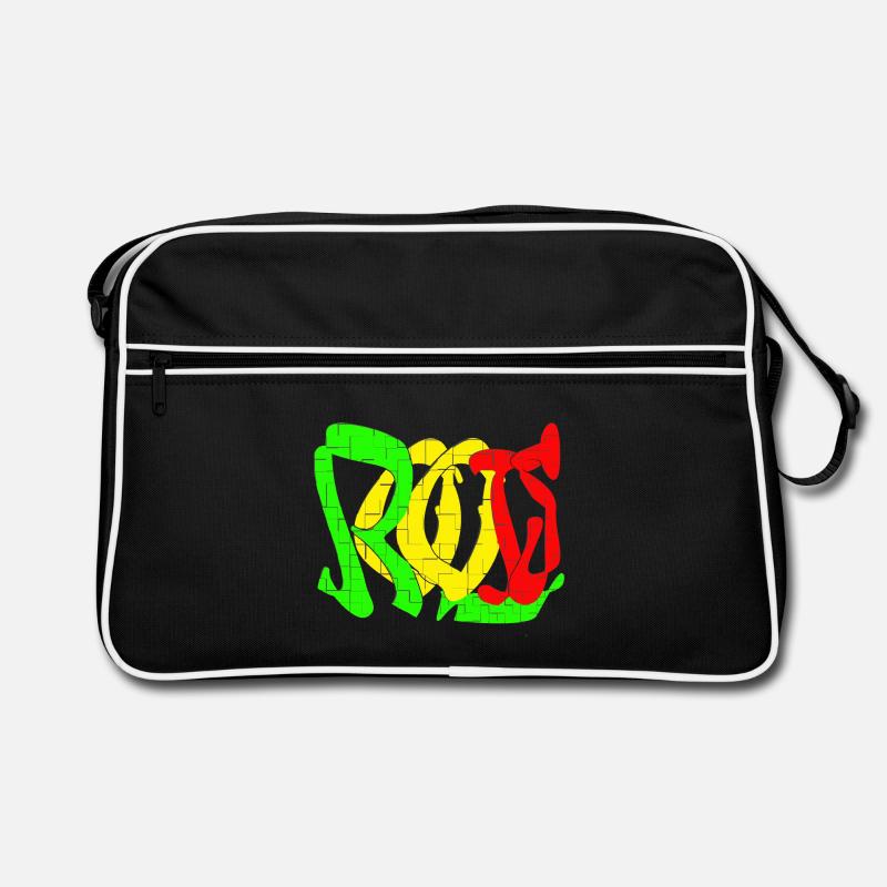 Motif de blocs de couleur Rasta - Sac Retro - noir/blanc