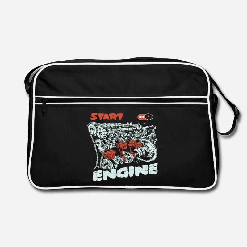 Starte den Motor Retro Tasche