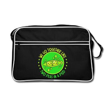 amoureux, tourtereaux, amour sincère - Sac Retro - noir/blanc - Devant