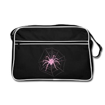 Araignée dans la toile Halloween - Sac Retro - noir/blanc - Devant