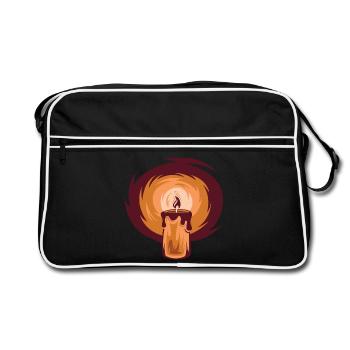 Kerze Scheinen Illustration Symbol Grafik Licht - Retro Tasche - Schwarz/Weiß - Vorne