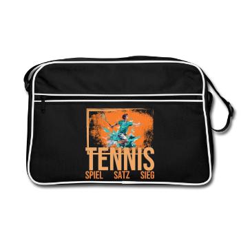 Spiel - Satz - Sieg - Retro Tasche - Schwarz/Weiß - Vorne