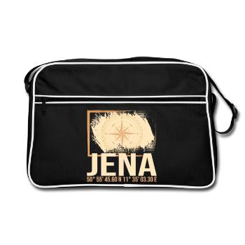 Jena Koordinaten - Retro Tasche - Schwarz/Weiß - Vorne
