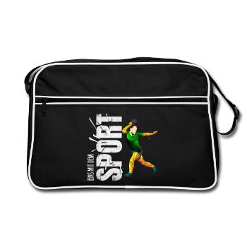 Eins mit dem Sport - Tischtennis - Retro Tasche - Schwarz/Weiß - Vorne