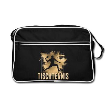 Tischtennis - Retro Tasche - Schwarz/Weiß - Vorne