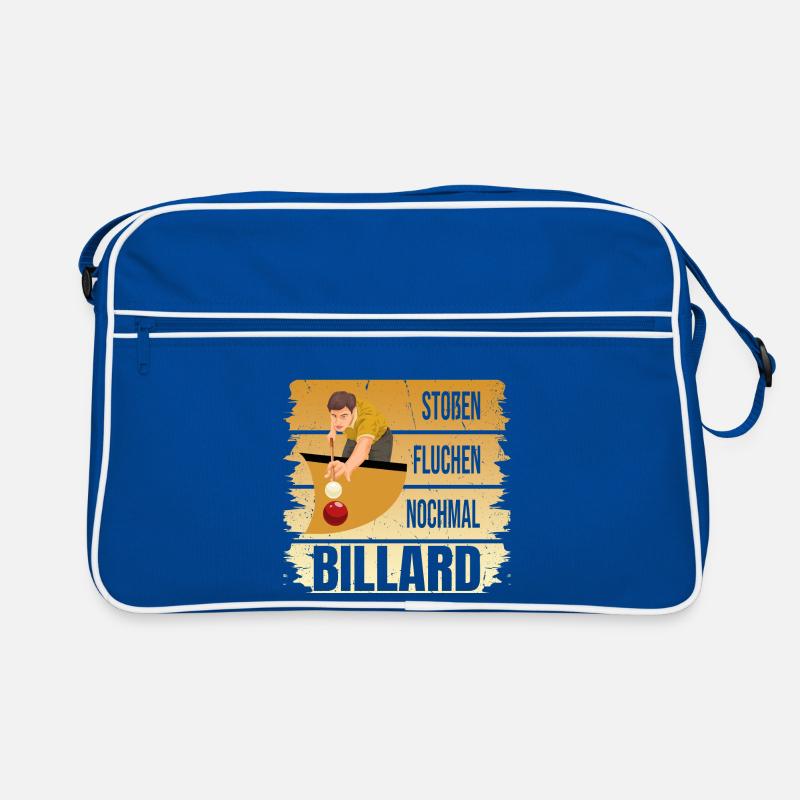 Stoßen - Fluchen - Nochmal - Billard Retro Tasche