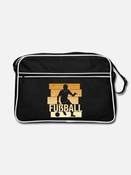 Fußball - Retro Tasche - Schwarz/Weiß