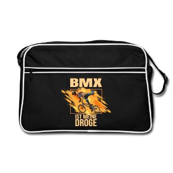 BMX ist meine Droge - Retro Tasche - Schwarz/Weiß - Vorne