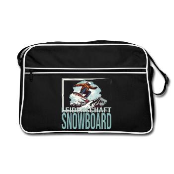 Leidenschaft Snowboard - Retro Tasche - Schwarz/Weiß - Vorne