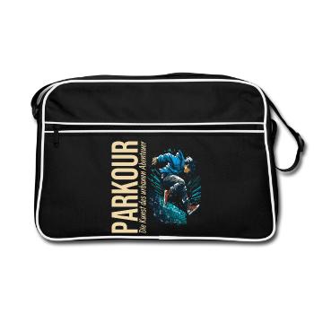Parkour: Die Kunst des urbanen Abenteuers - Retro Tasche - Schwarz/Weiß - Vorne