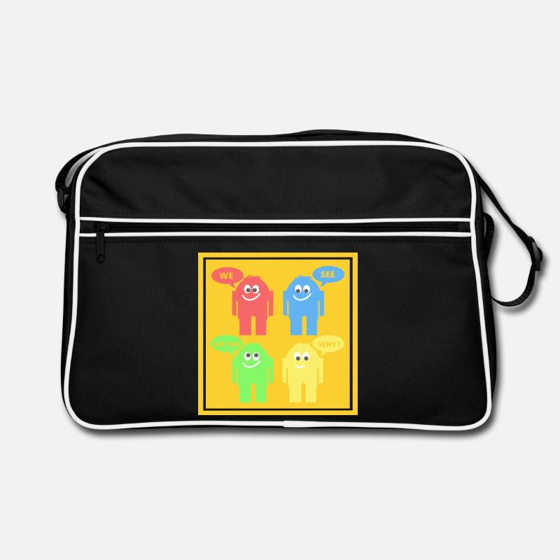 Lustige Männchen Retro Tasche