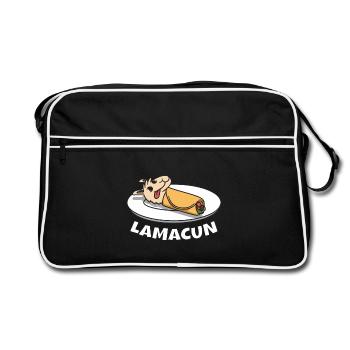 Lamacun Lama Alpaga Kebab Lahmacun Nourriture - Sac Retro - noir/blanc - Devant