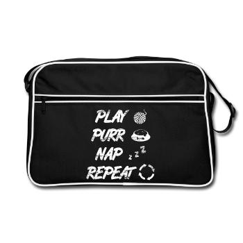 Cat Daily Routine - Retro Bag - black/white - Front