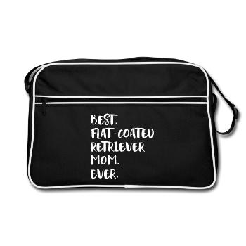 Flat-Coated Retriever - Retro Tasche - Schwarz/Weiß - Vorne