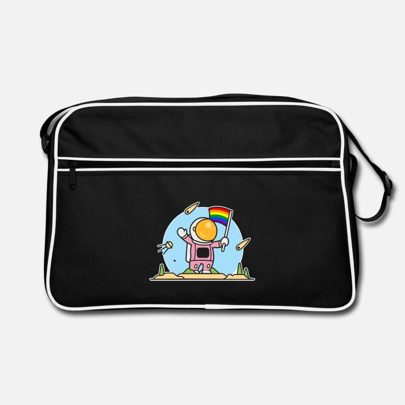 Schwuler Astronaut - Retro Tasche - Schwarz/Weiß