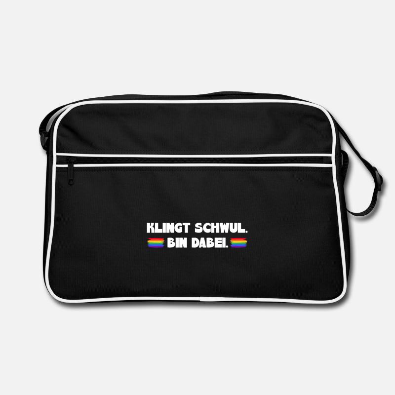 Klingt Schwul Bin Dabei Gay Pride Retro Tasche