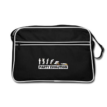 Party Evolution Beer Drunk Booze Intoxication - Retro Bag - black/white - Front