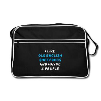 Vieux chien de berger anglais Bobtail Propriétaire - Sac Retro - noir/blanc - Devant