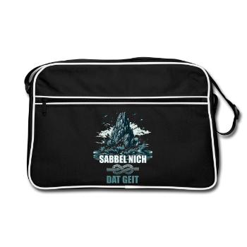 Sabbel nicht - Dat geit - Retro Tasche - Schwarz/Weiß - Vorne
