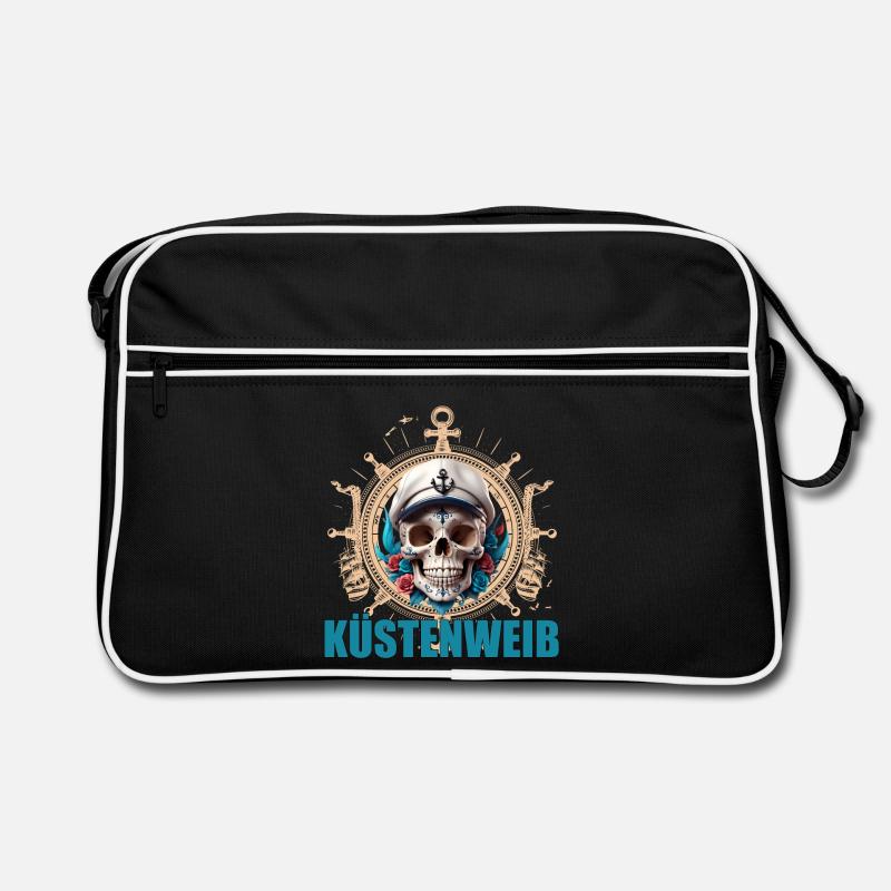 Küstenweib - Retro Tasche - Schwarz/Weiß