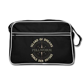 Island of Dreams - Pellworm - Retro Tasche - Schwarz/Weiß - Vorne