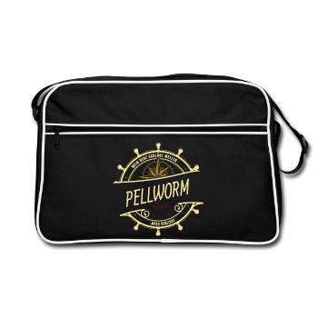 Mein Herz schlägt Wellen - Pellworm - Retro Tasche - Schwarz/Weiß - Vorne