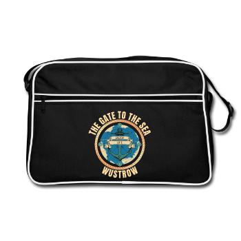 The Gate to the Sea - Wustrow - Retro Tasche - Schwarz/Weiß - Vorne