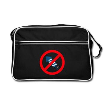 Anti fireworks ban Fireworks ban Firecracker ban - Retro Bag - black/white - Front