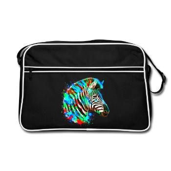 Zebra - Retro Tasche - Schwarz/Weiß - Vorne