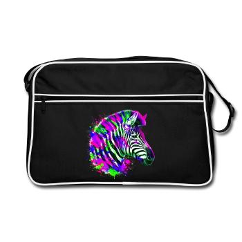 Zebra - Retro Tasche - Schwarz/Weiß - Vorne