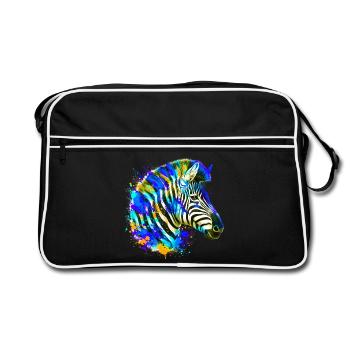 Zebra - Retro Tasche - Schwarz/Weiß - Vorne