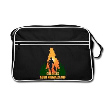 Gib alles, aber gib nicht auf - Retro Tasche - Schwarz/Weiß - Vorne