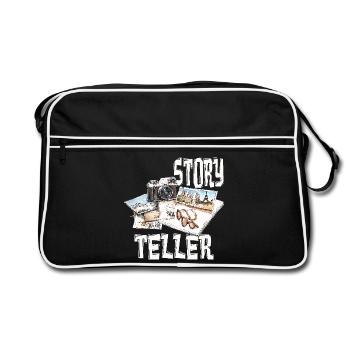 Story Teller - Retro Tasche - Schwarz/Weiß - Vorne