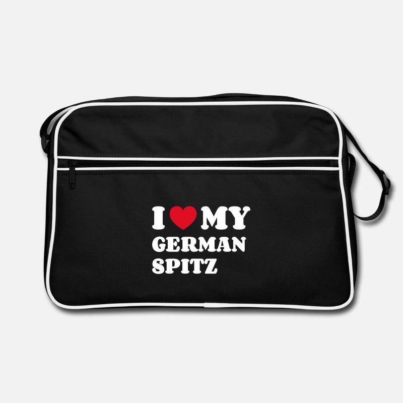 I Love My German Spitz Deutscher Spitz Retro Tasche