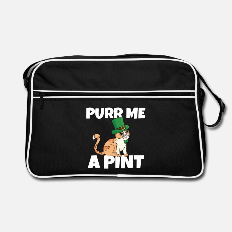 St. Patricks Day Freche Durstige Katze Leprechaun Retro Tasche