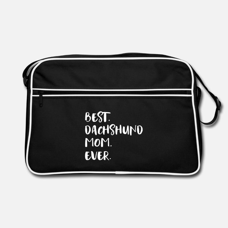Dackel Teckel Dachshund - Retro Tasche - Schwarz/Weiß