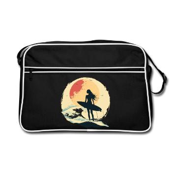 Surfing Woman - Retro Bag - black/white - Front