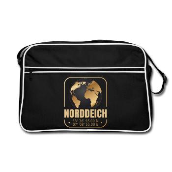 Norddeich - Retro Tasche - Schwarz/Weiß - Vorne