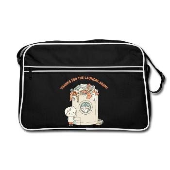 Merci pour la lessive, maman ! - Sac Retro - noir/blanc - Devant