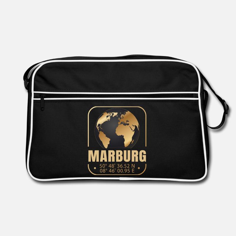 Marburg - Retro Tasche - Schwarz/Weiß