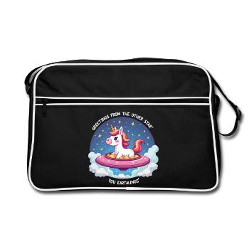 Unicorn from space - Retro Bag - black/white - Front